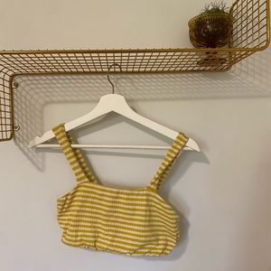 Yellow Striped Bikini Top